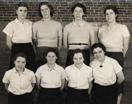 Image of 1940 old Olivet womens basketball Indians team Aurora